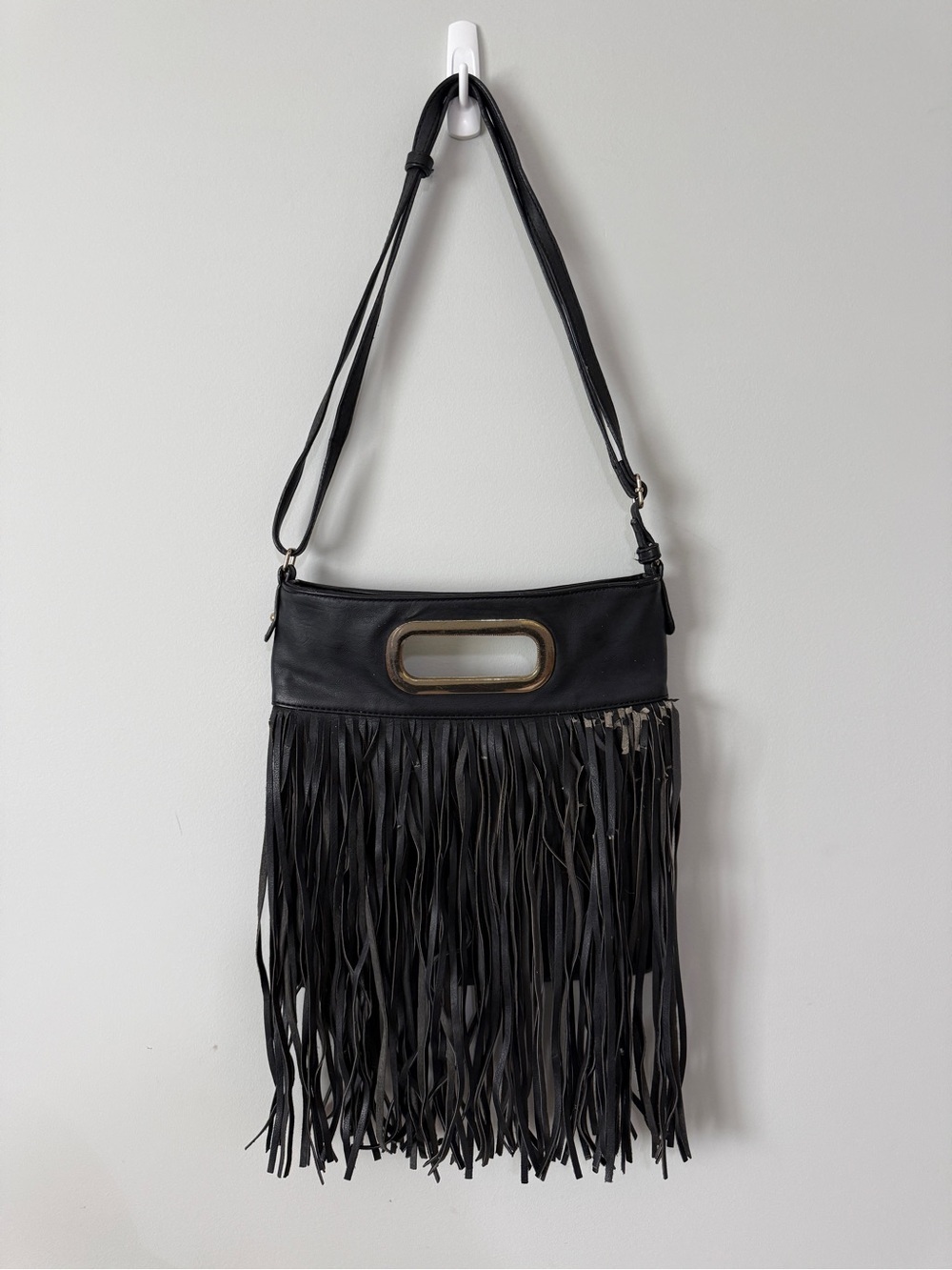 Aldo Vintage Black Fringe Crossbody Bag Boho Western Calgary Stampede
